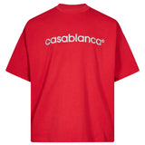 T-shirt oversize con logo in rosso 