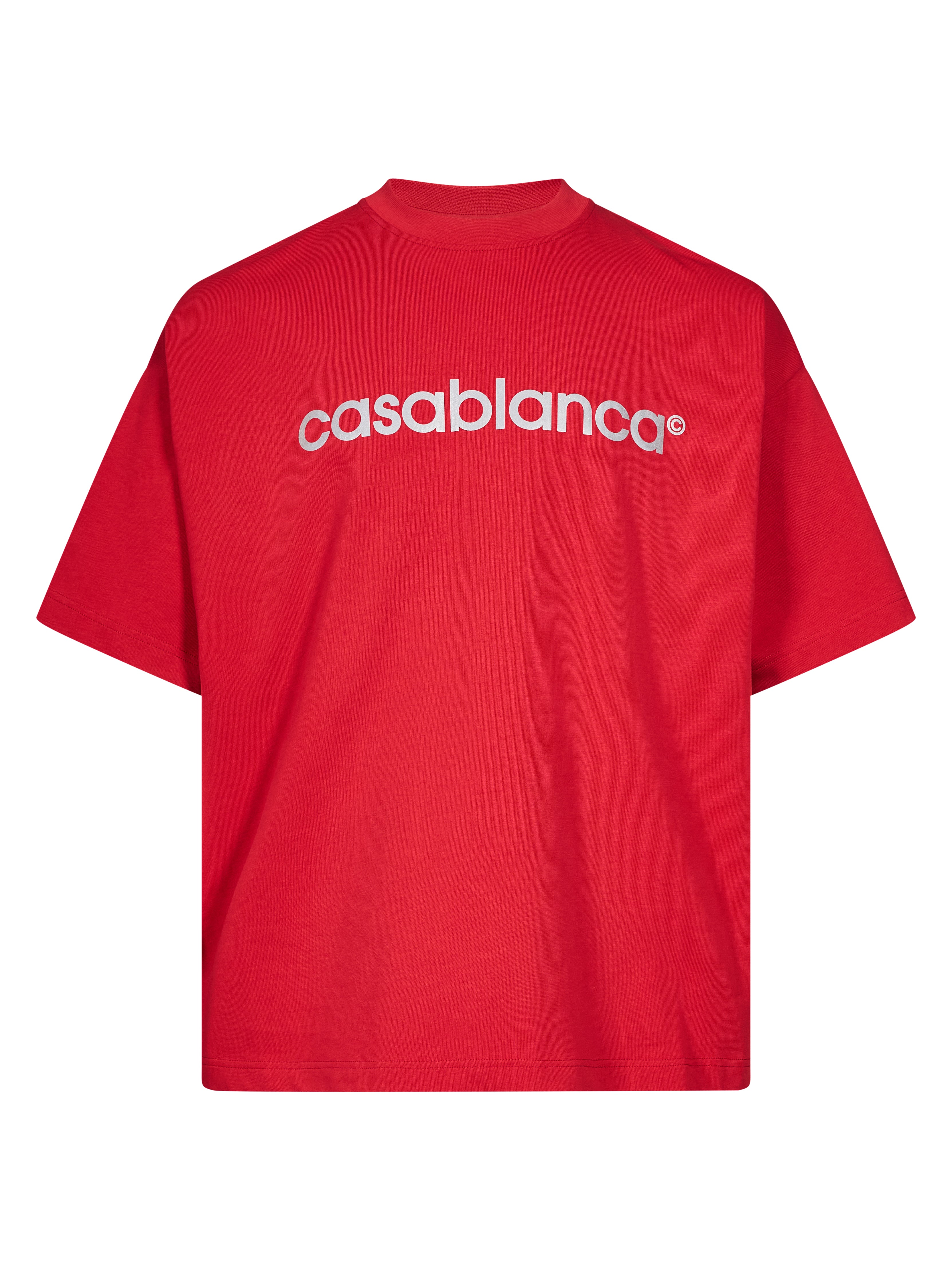 T-shirt oversize con logo in rosso 