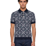 Polo monogram CC in blu 