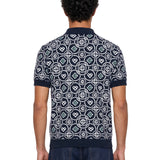 Polo monogram CC in blu 