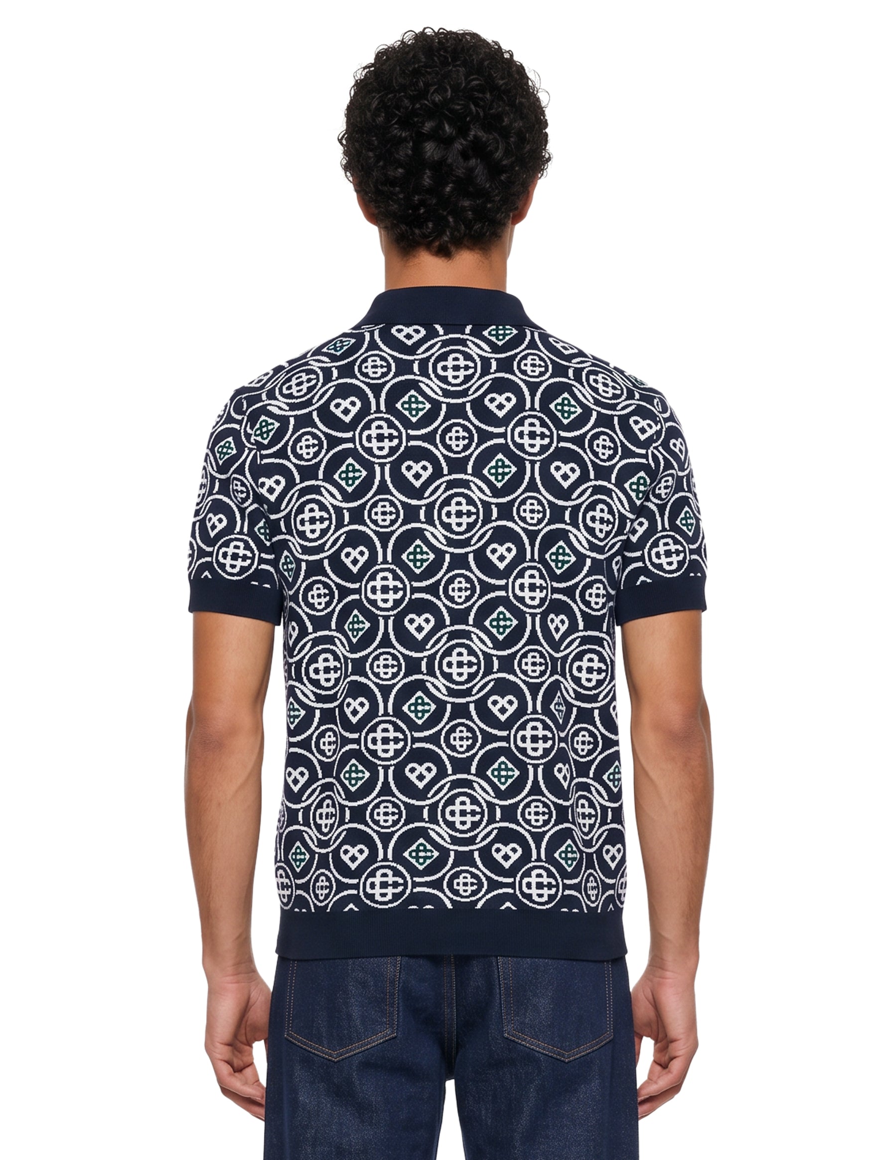 Polo monogram CC in blu 