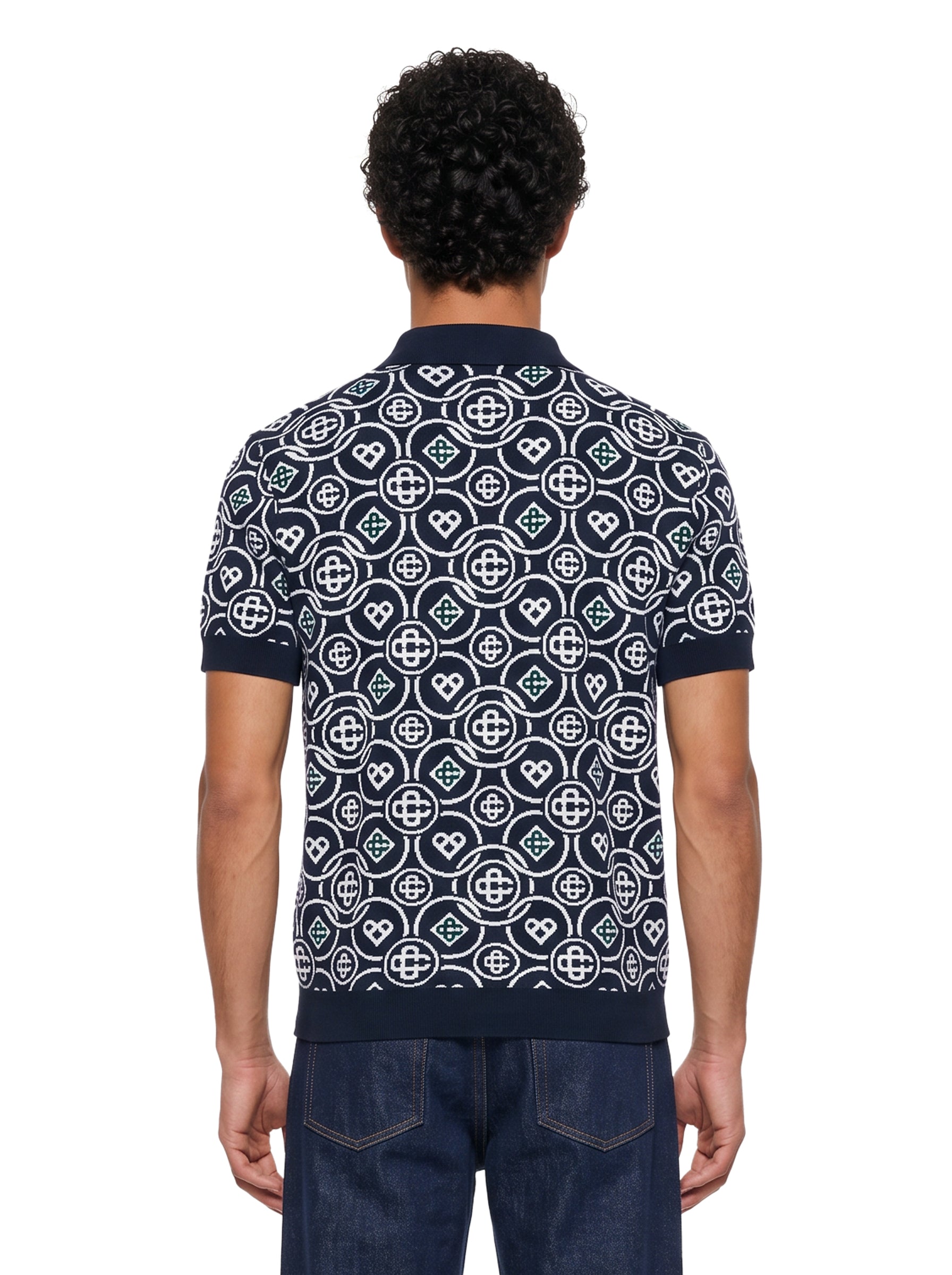 Polo monogram CC in blu 
