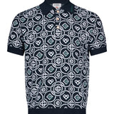 Polo monogram CC in blu 