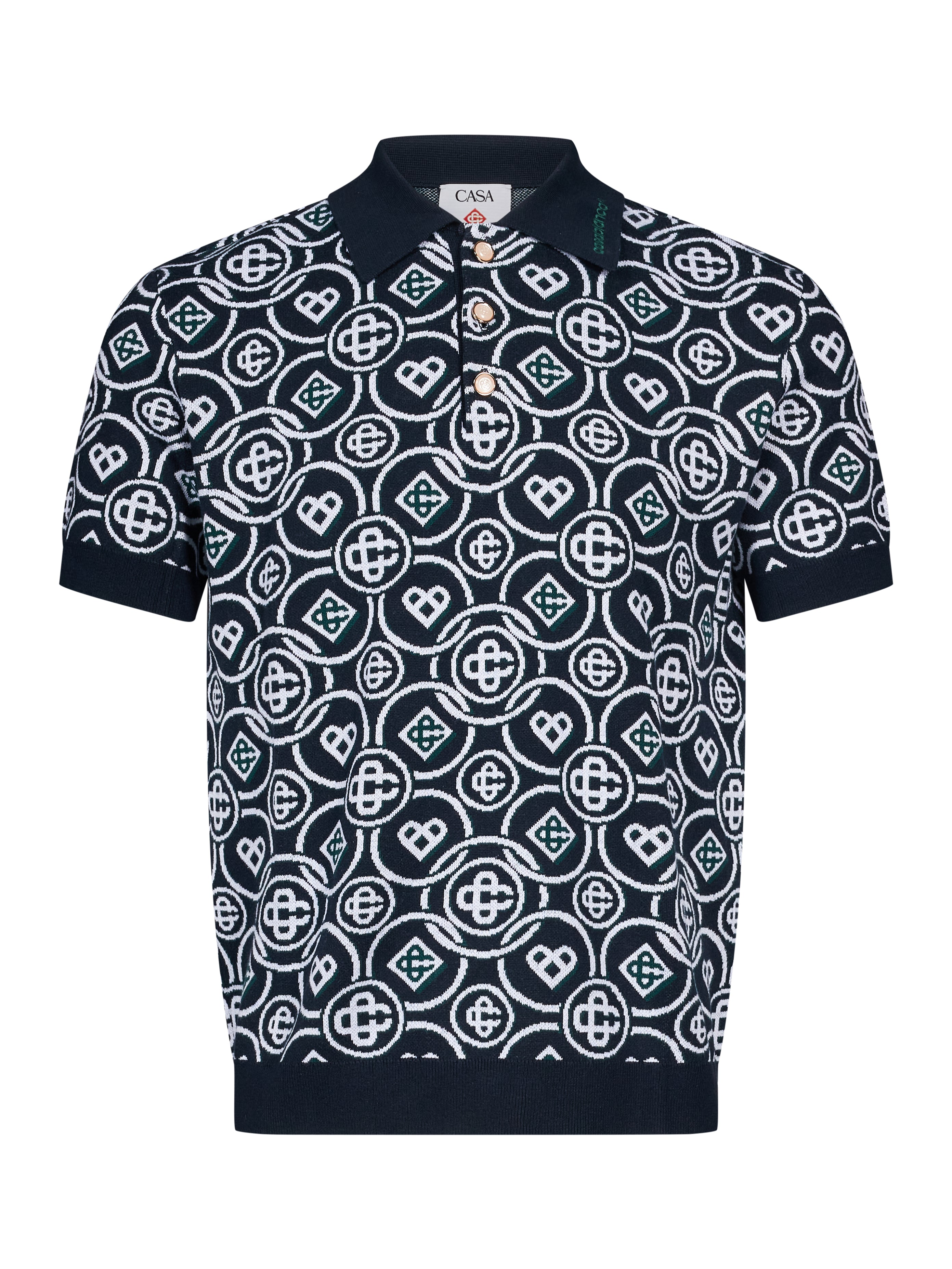 Polo monogram CC in blu 