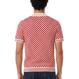 T-shirt motivo check in rosso 