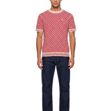 T-shirt motivo check in rosso 