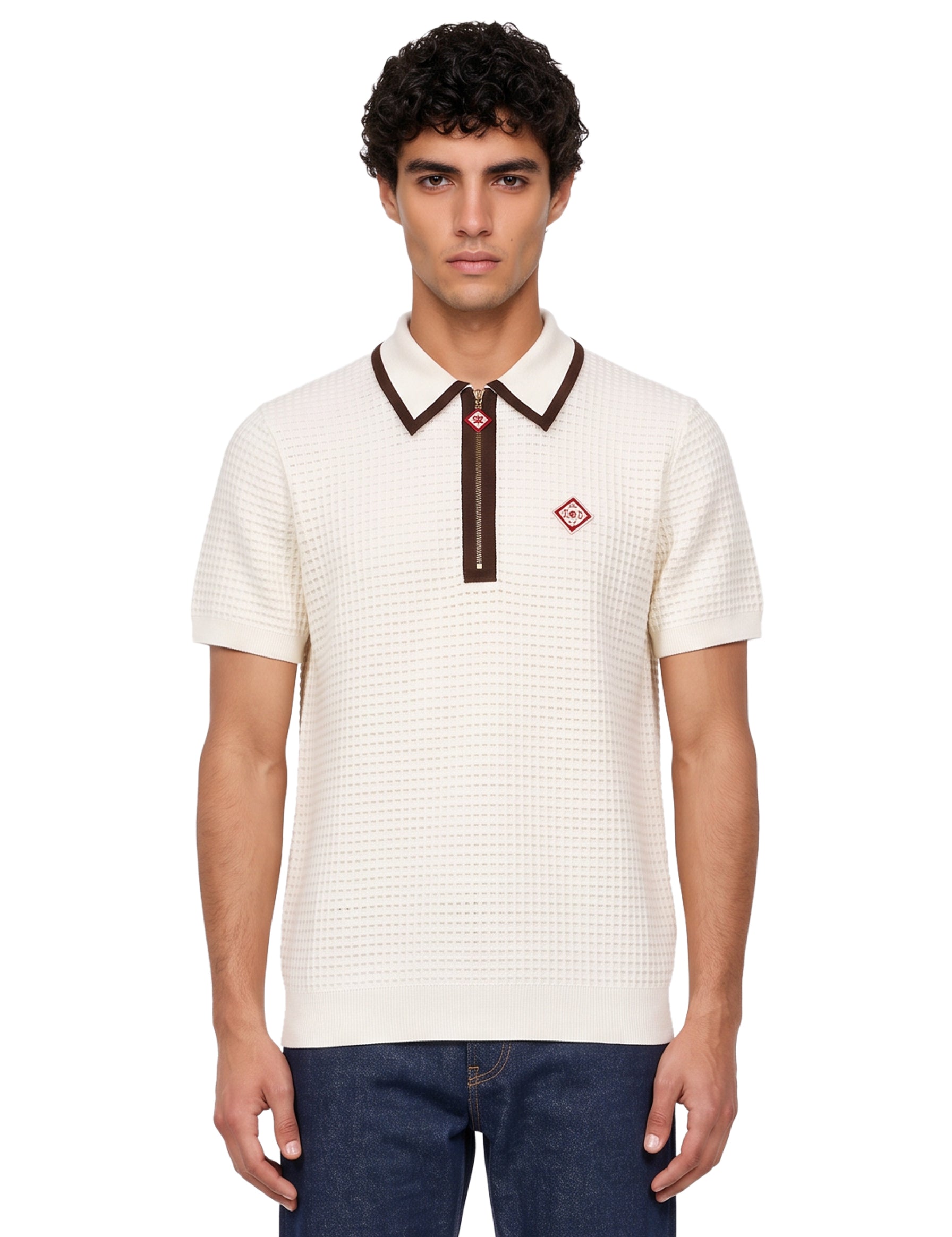 Polo manica corta in bianco 