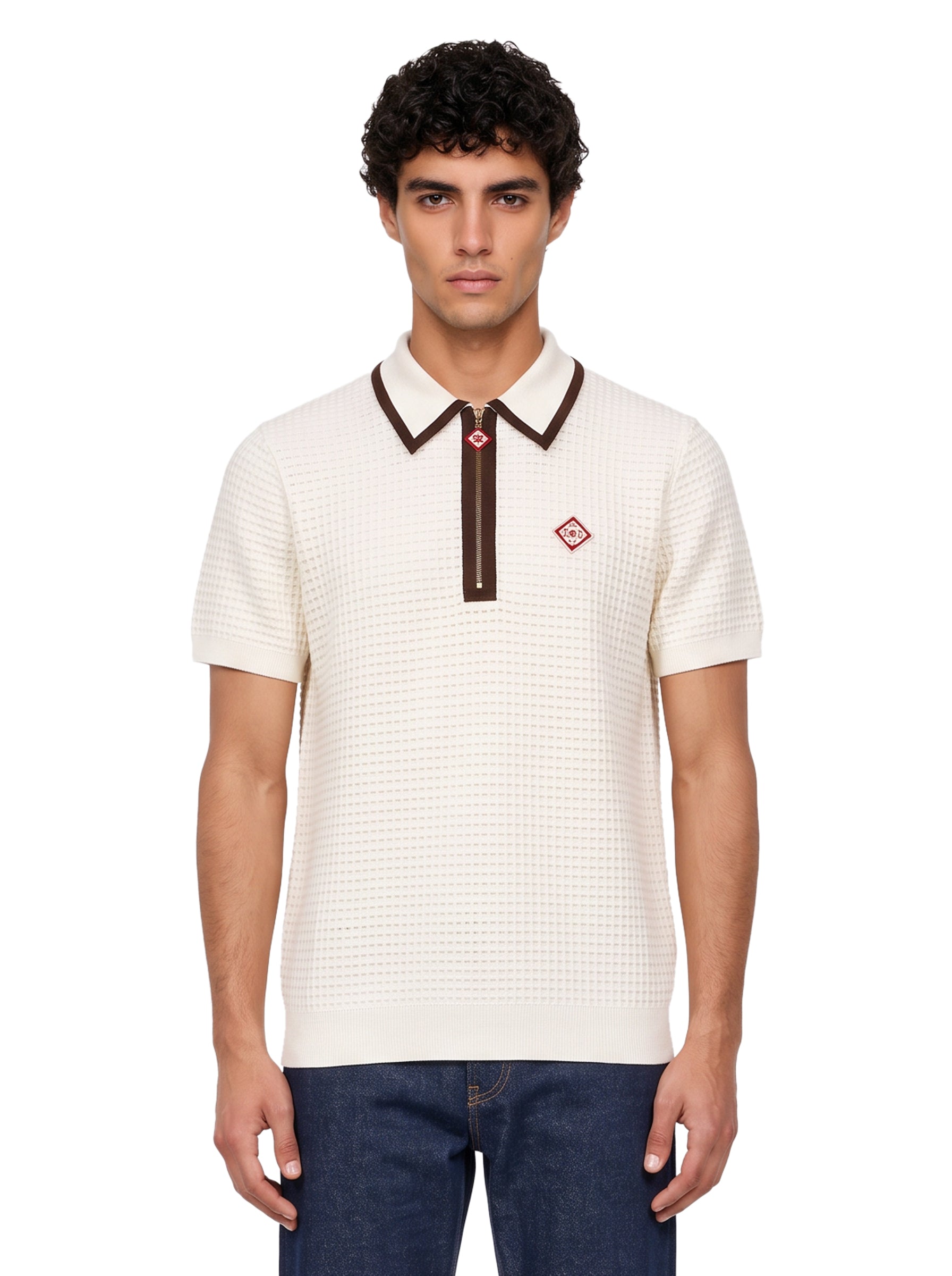 Polo manica corta in bianco 