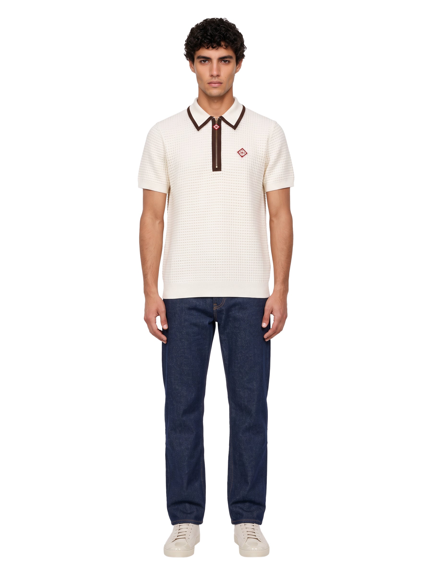 Polo manica corta in bianco 