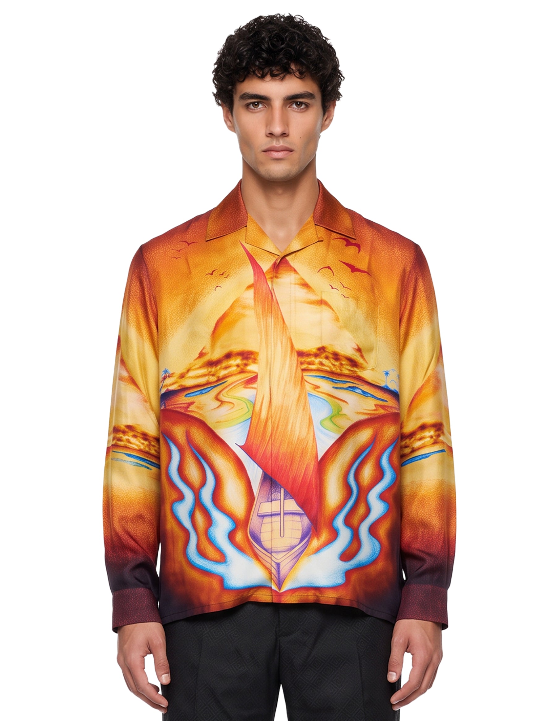 Camicia con stampa multicolor 