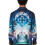 Camicia manica lunga stampa Crystal Alchemy in seta 