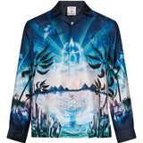 Camicia manica lunga stampa Crystal Alchemy in seta 