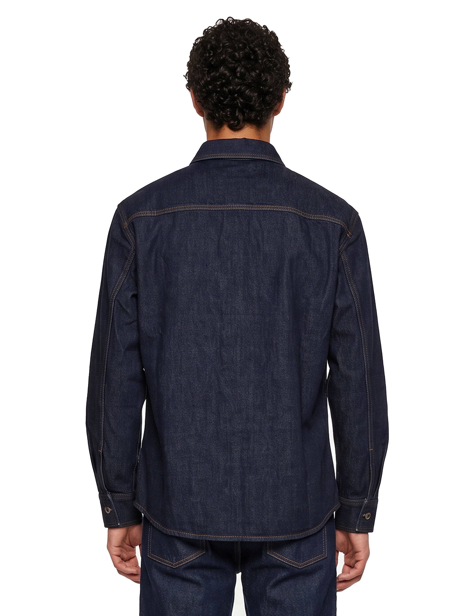 Camicia manica lunga denim in blu 
