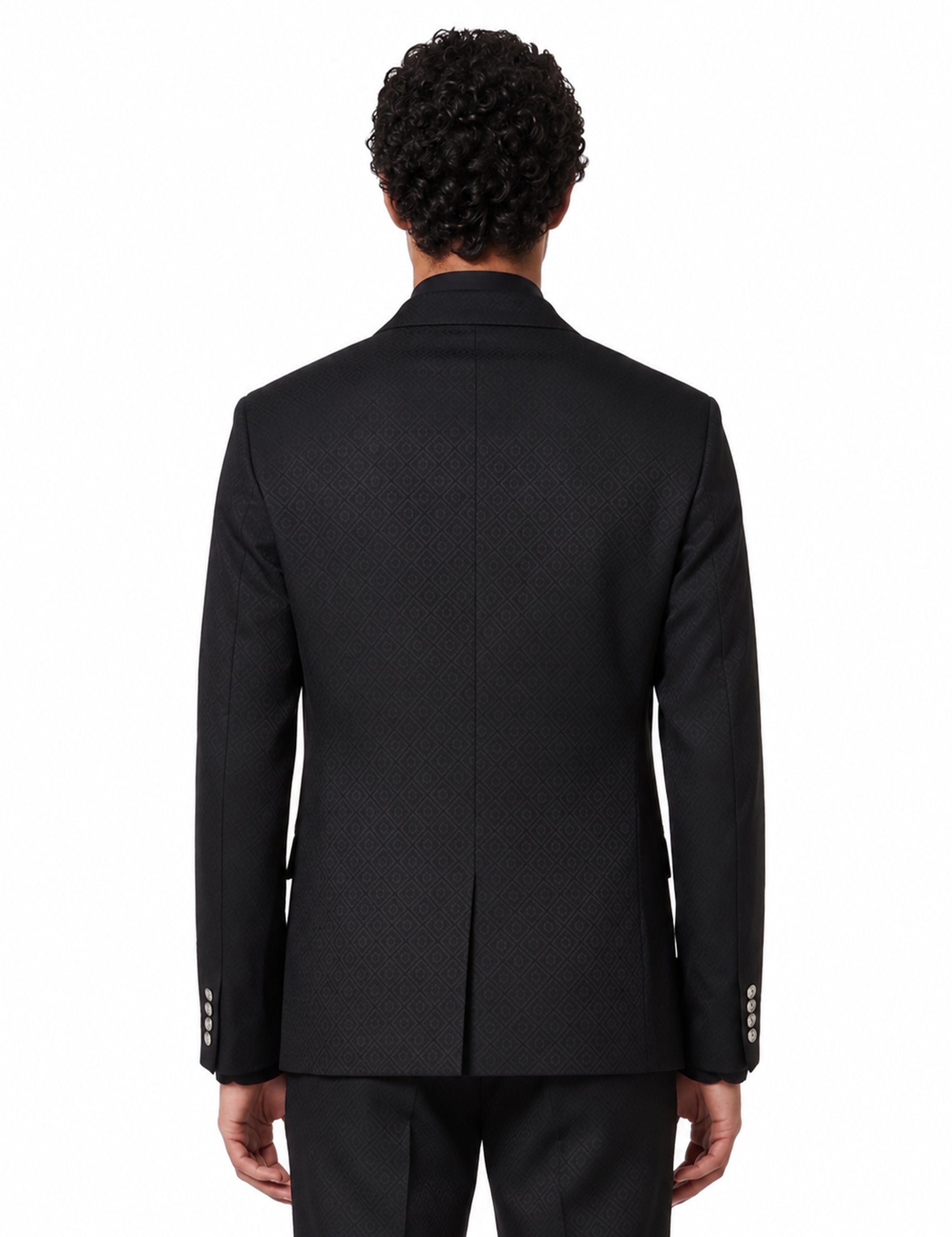 Giacca doppiopetto monogram in blu 