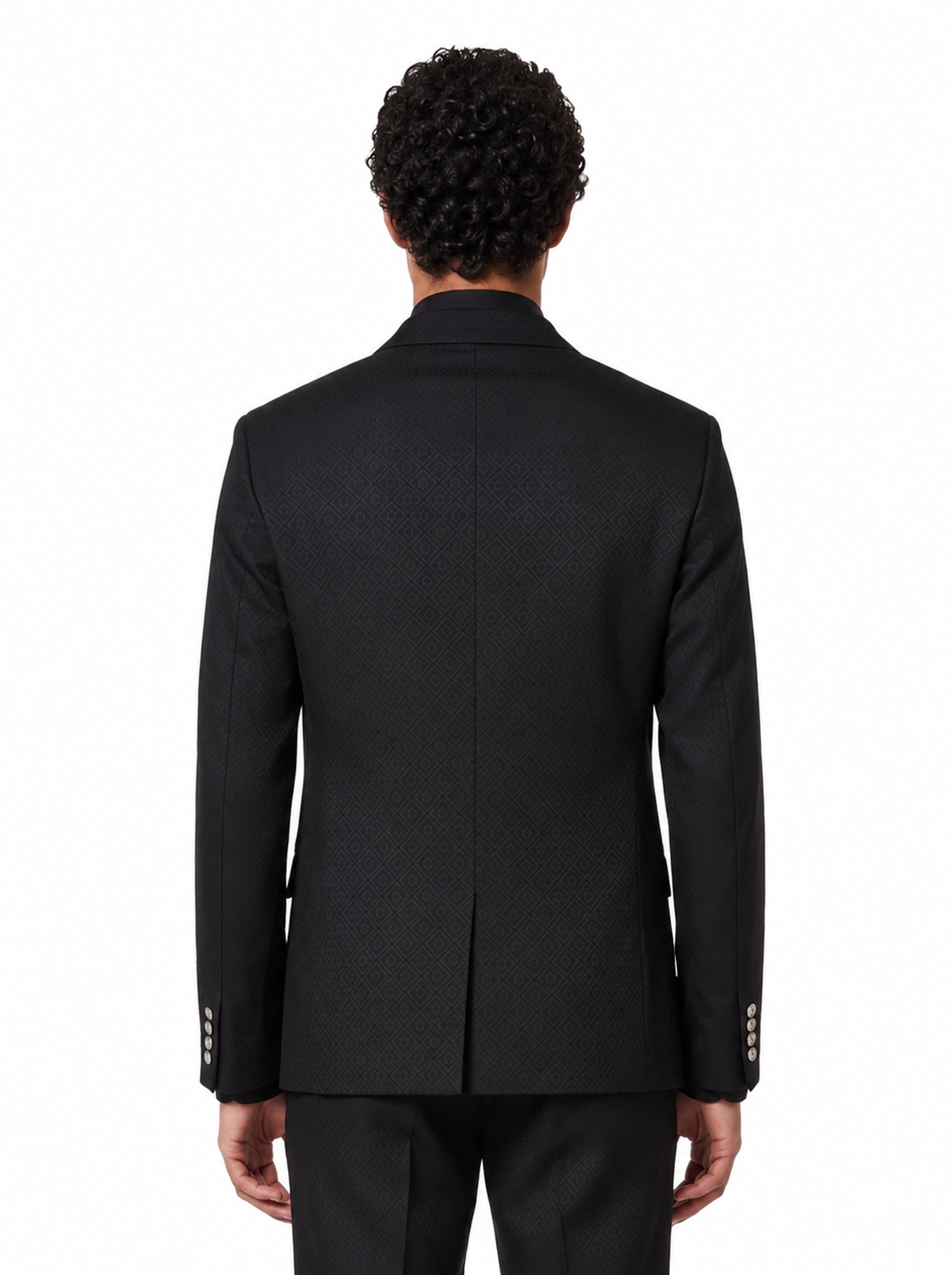 Giacca doppiopetto monogram in blu 