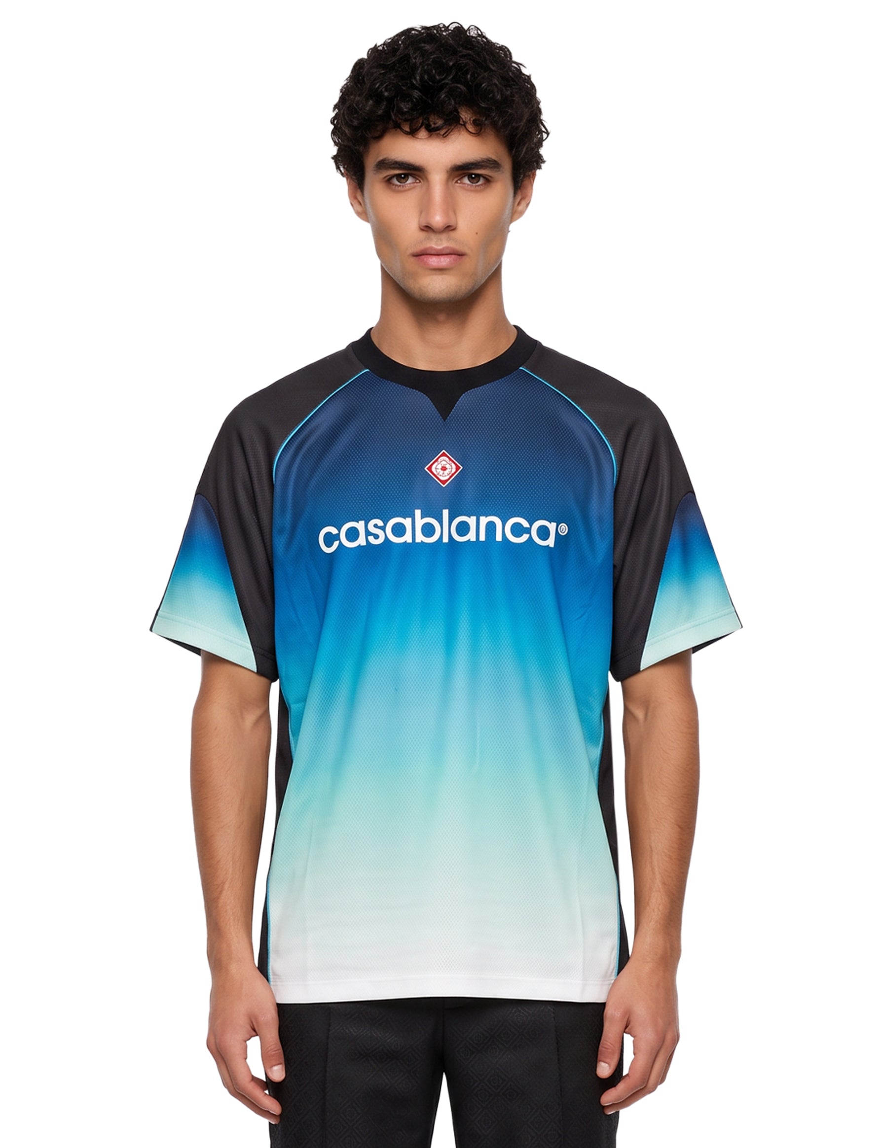 T-shirt sportiva effetto gradient multicolor 