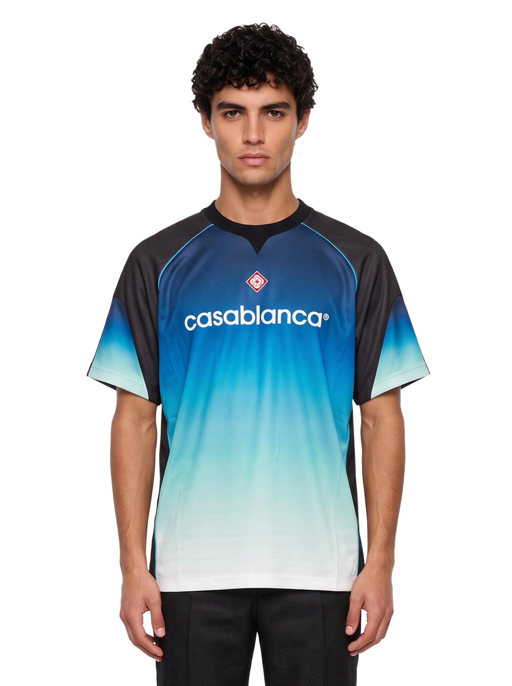 T-shirt sportiva effetto gradient multicolor 