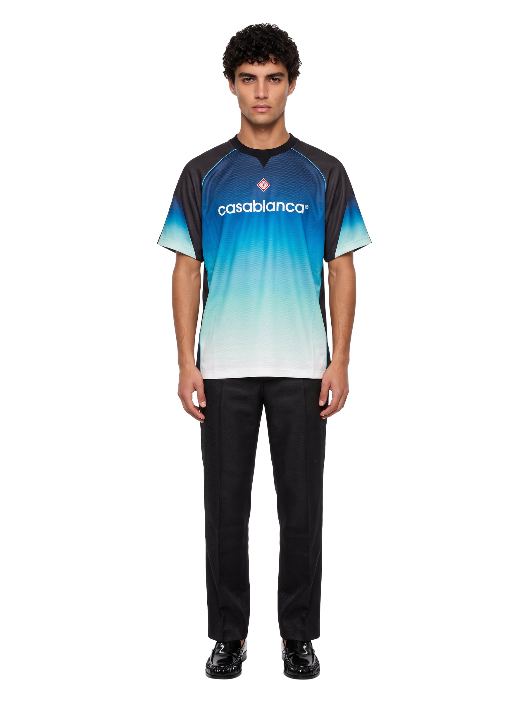 T-shirt sportiva effetto gradient multicolor 