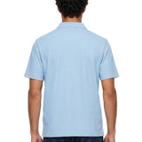 Polo con mezza zip in azzurro 