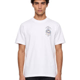 T-shirt stampa Hotel Emblem in bianco 