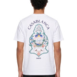 T-shirt stampa Hotel Emblem in bianco 