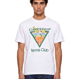 T-shirt stampa Tennis Club in bianco 