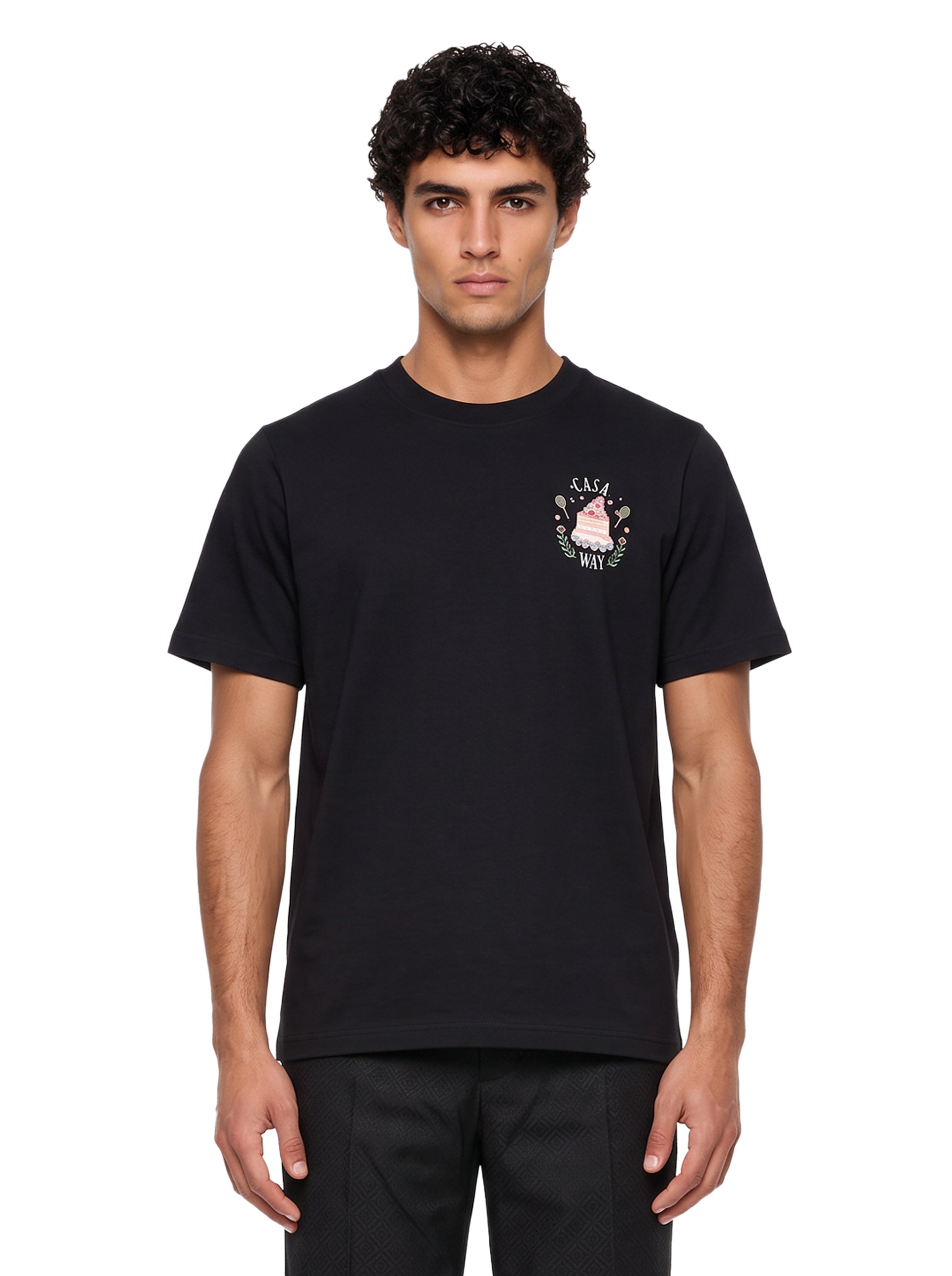 T-shirt stampa Casa Way in nero 