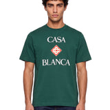T-shirt logo diamante in verde 