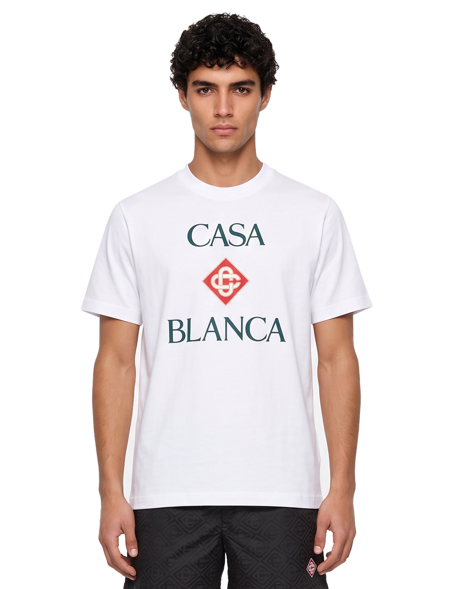 T-shirt logo diamante bianca 