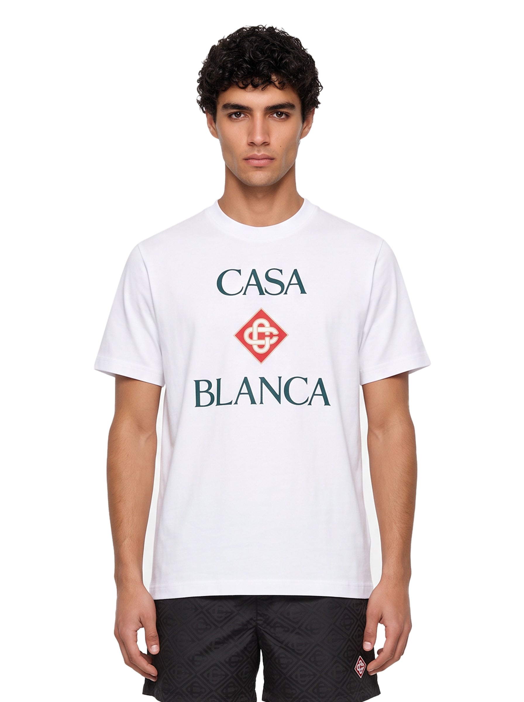 T-shirt logo diamante bianca 