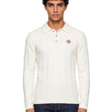 Polo manica lunga in bianco 