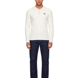 Polo manica lunga in bianco 