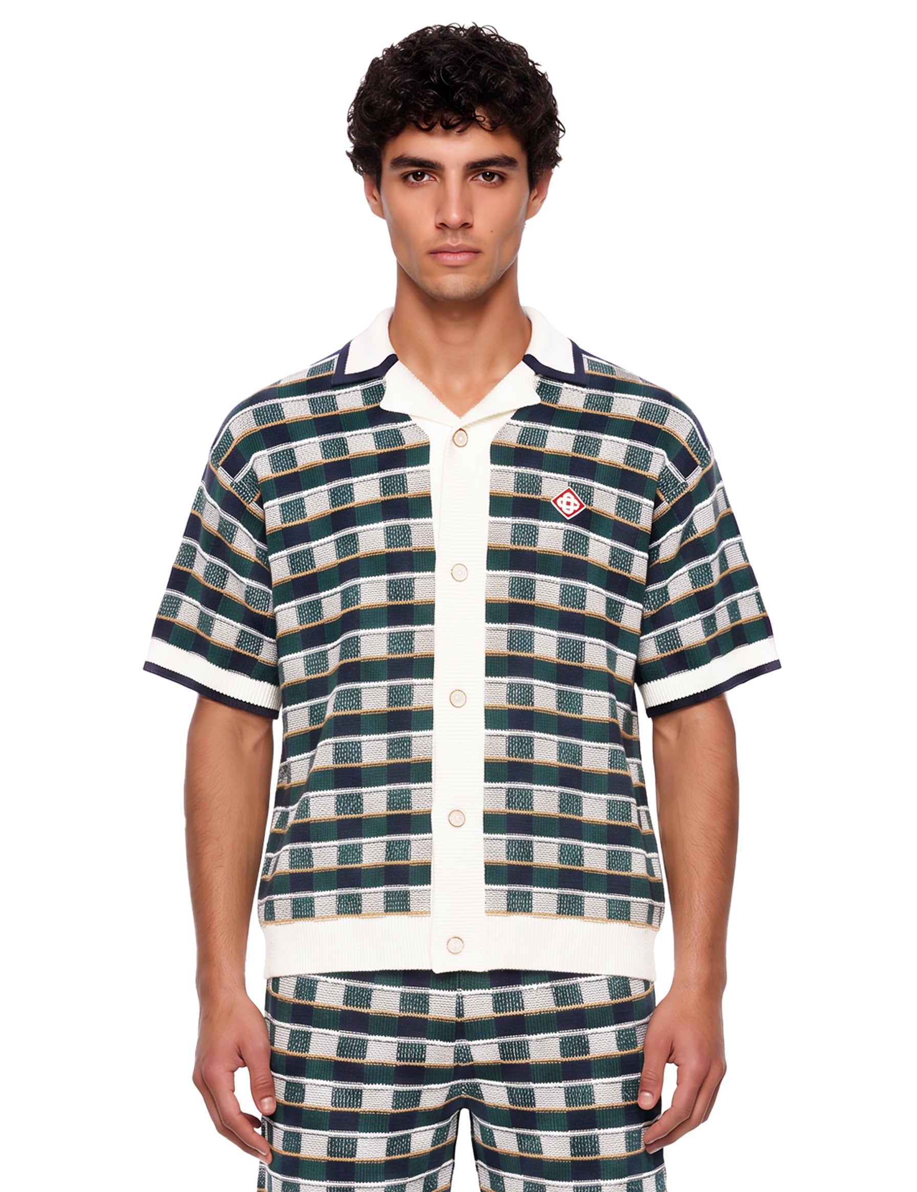 Camicia manica corta crochet multicolor 