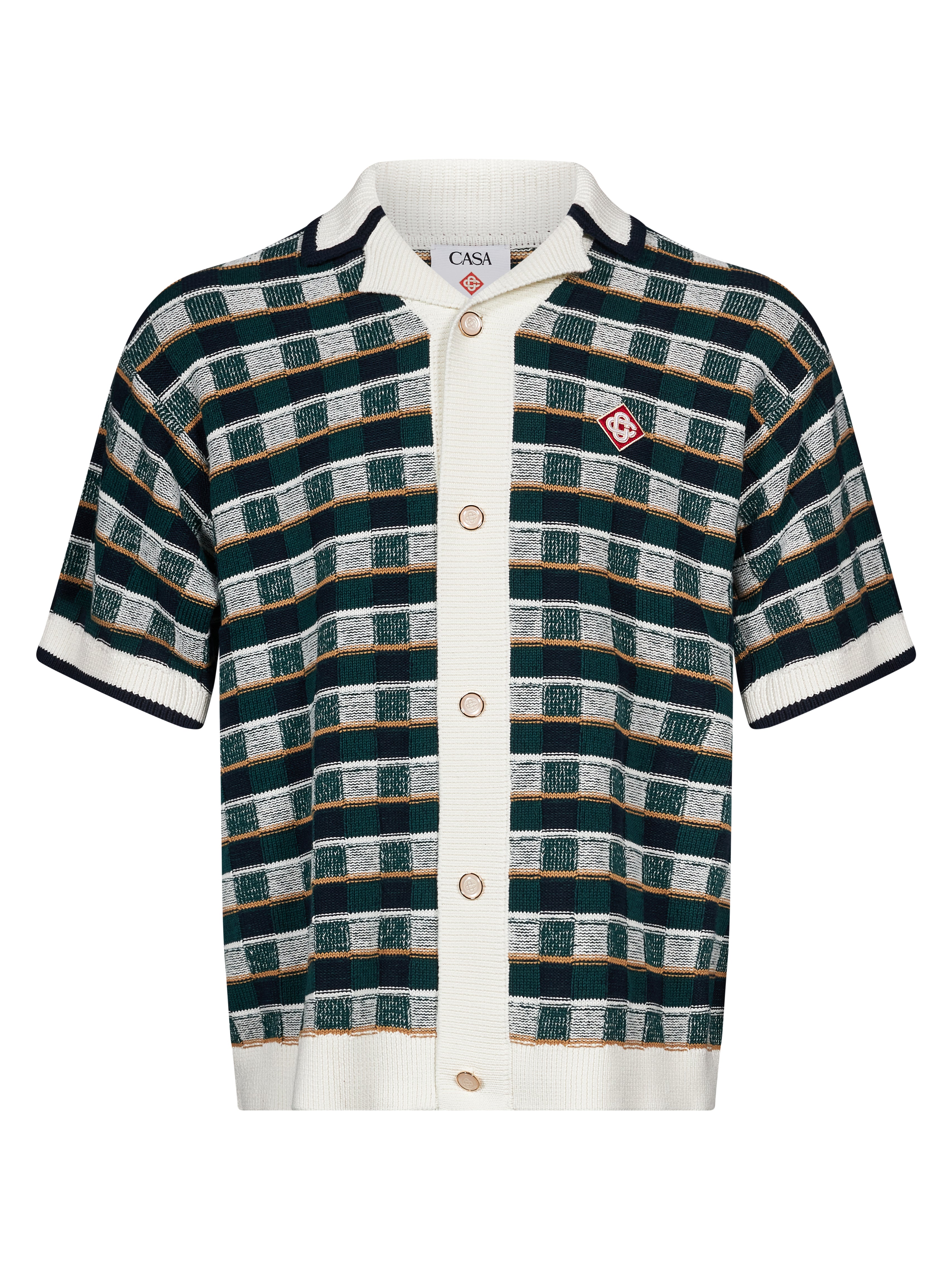 Camicia manica corta crochet multicolor 