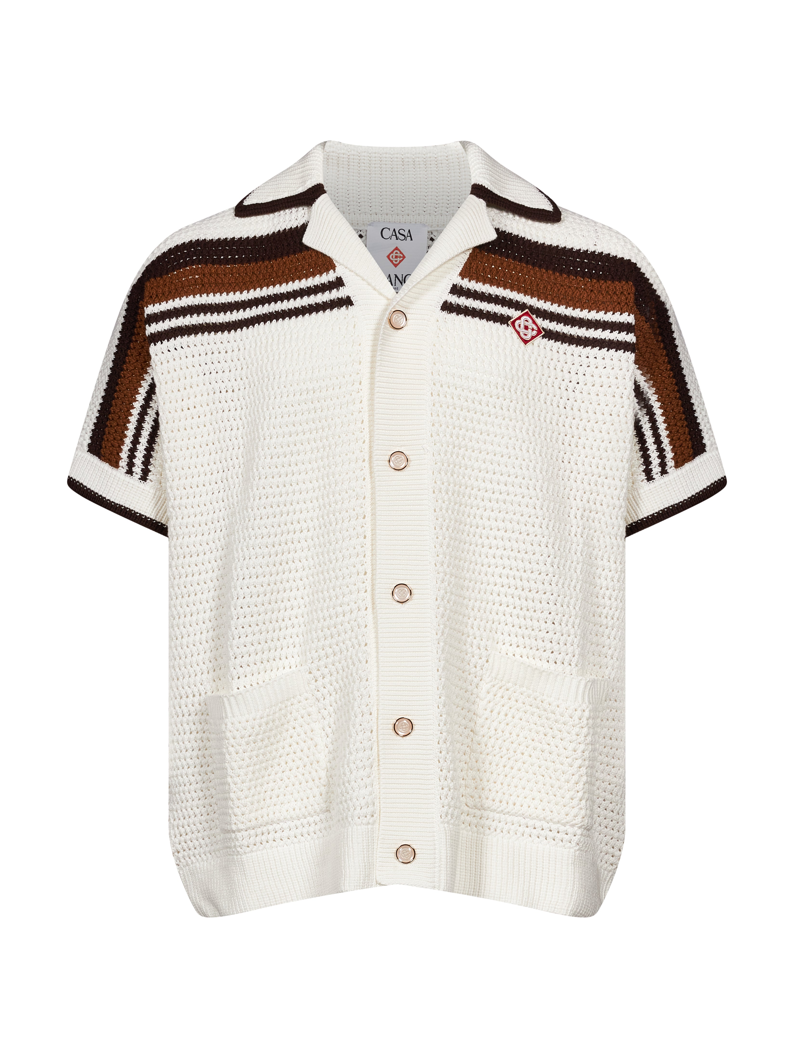 Camicia manica corta crochet multicolor 