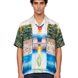 Camicia stampa Trompe l'Oeil multicolor 
