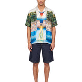 Camicia stampa Trompe l'Oeil multicolor 