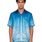 Camicia stampa Egyptian Rug in blu 