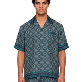 Camicia stampa Radiating Monogram in verde 