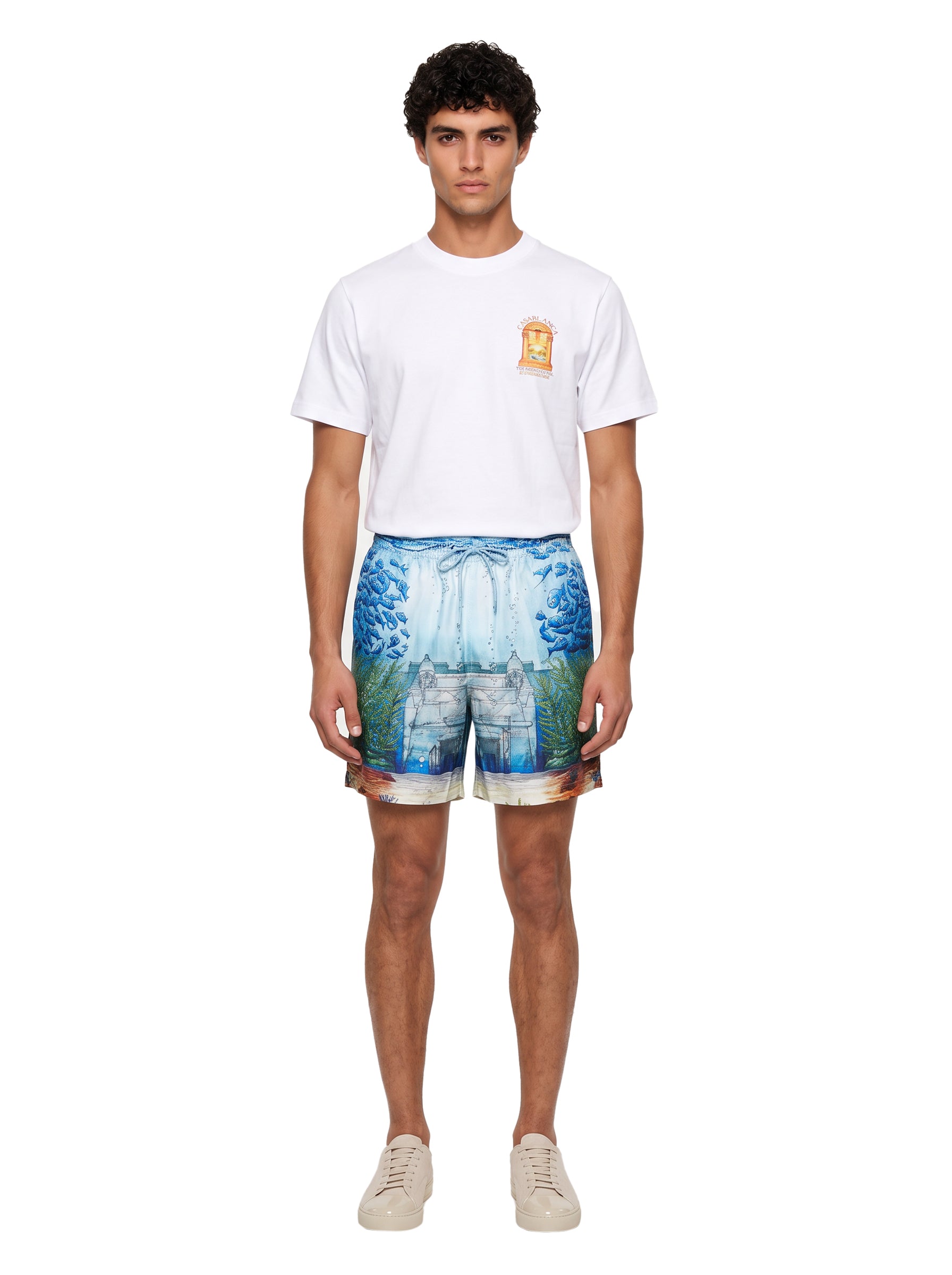 Shorts stampa Trompe l'Oeil multicolor 