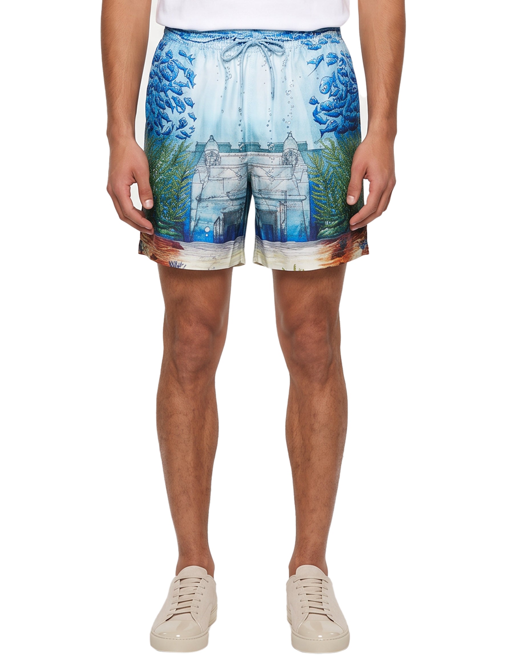 Shorts stampa Trompe l'Oeil multicolor 