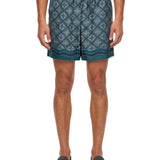 Shorts stampa monogram in verde 