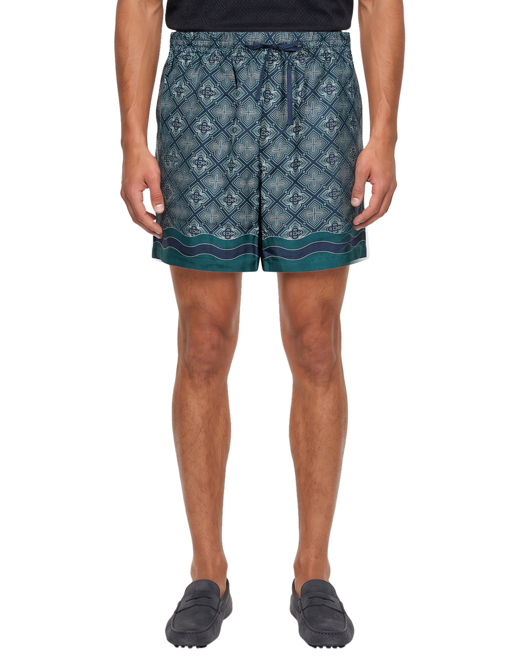Shorts stampa monogram in verde 