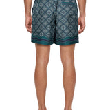 Shorts stampa monogram in verde 