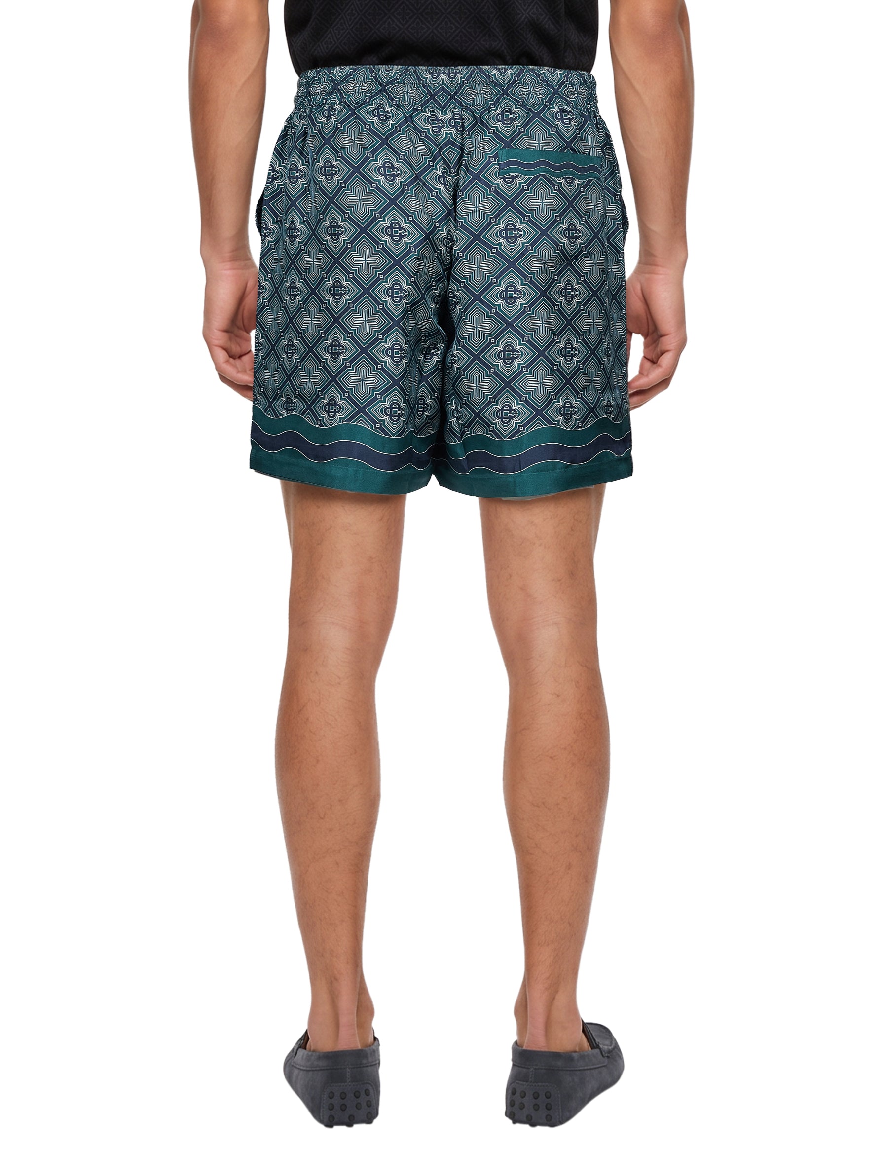 Shorts stampa monogram in verde 