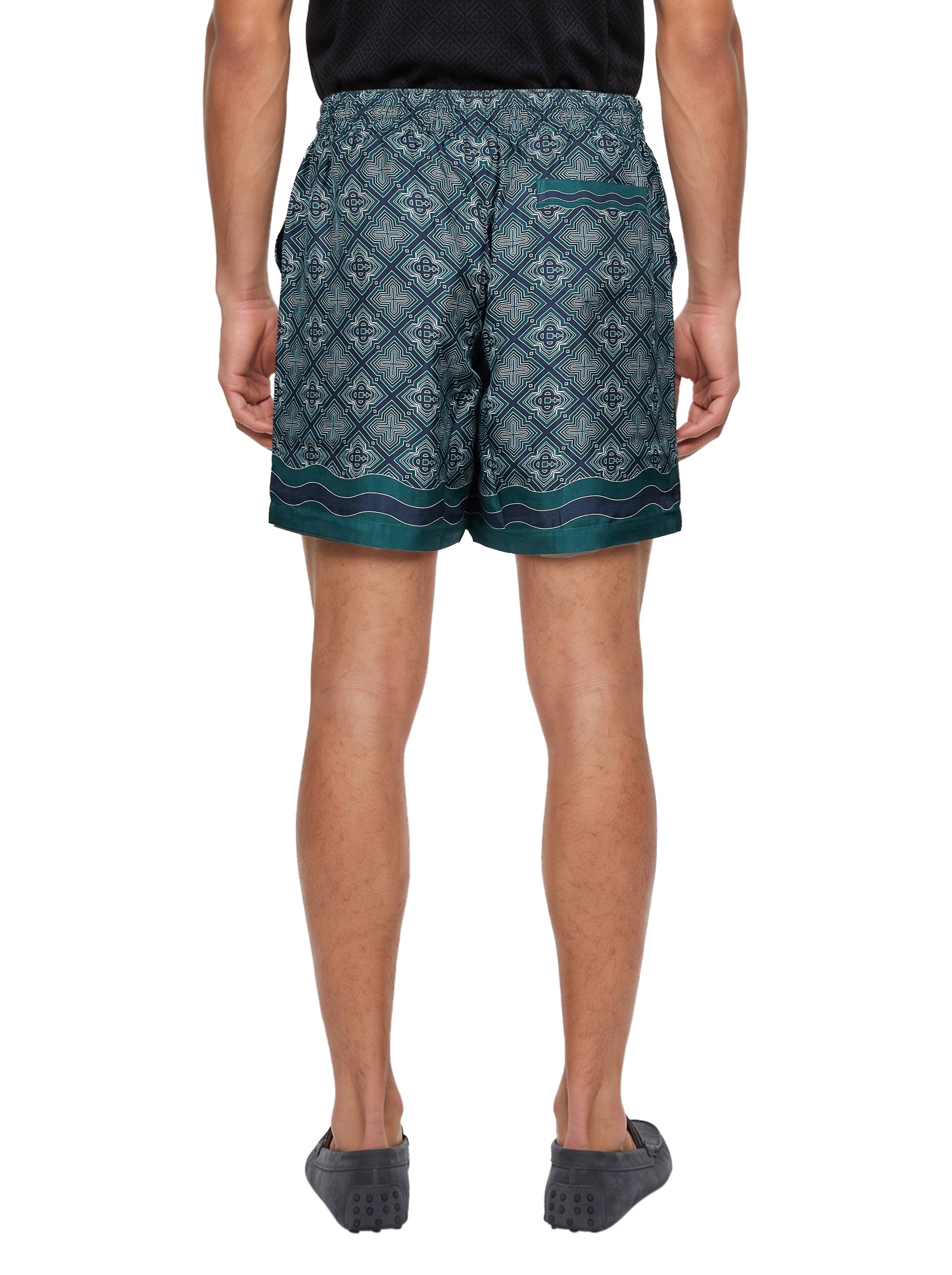 Shorts stampa monogram in verde 