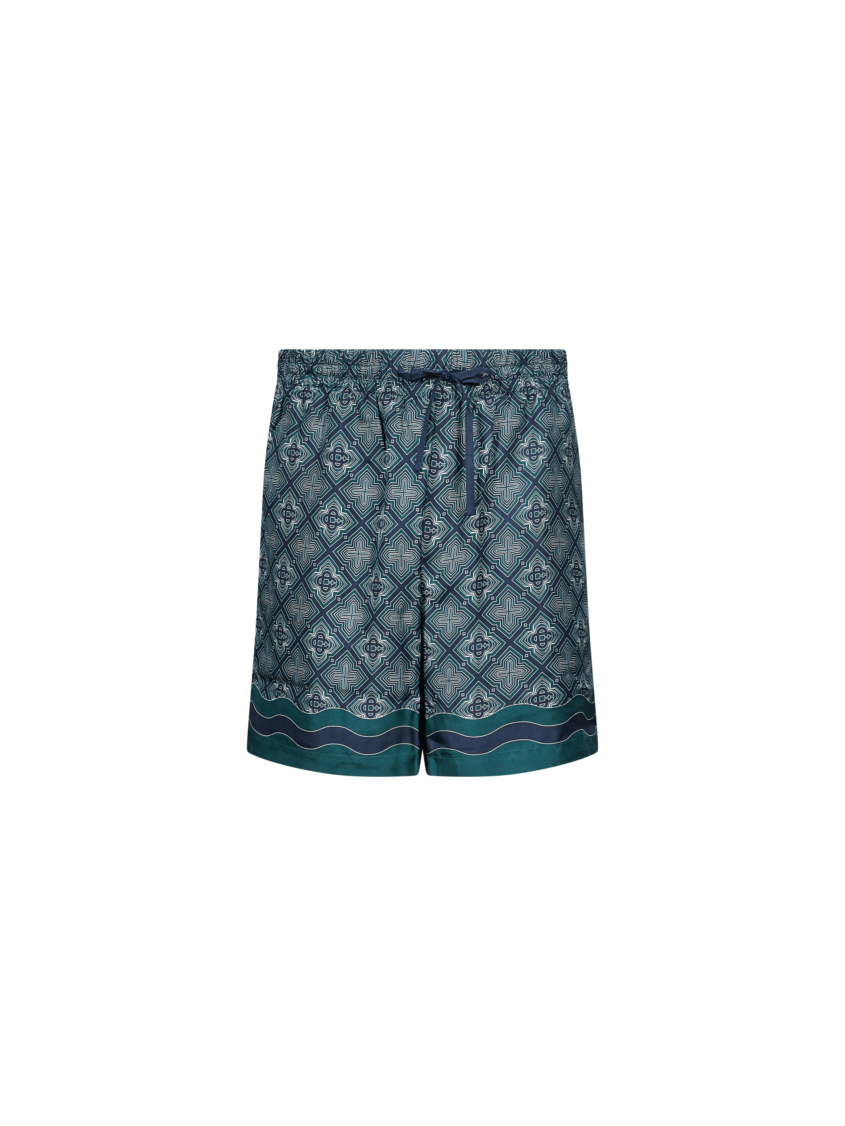 Shorts stampa monogram in verde 