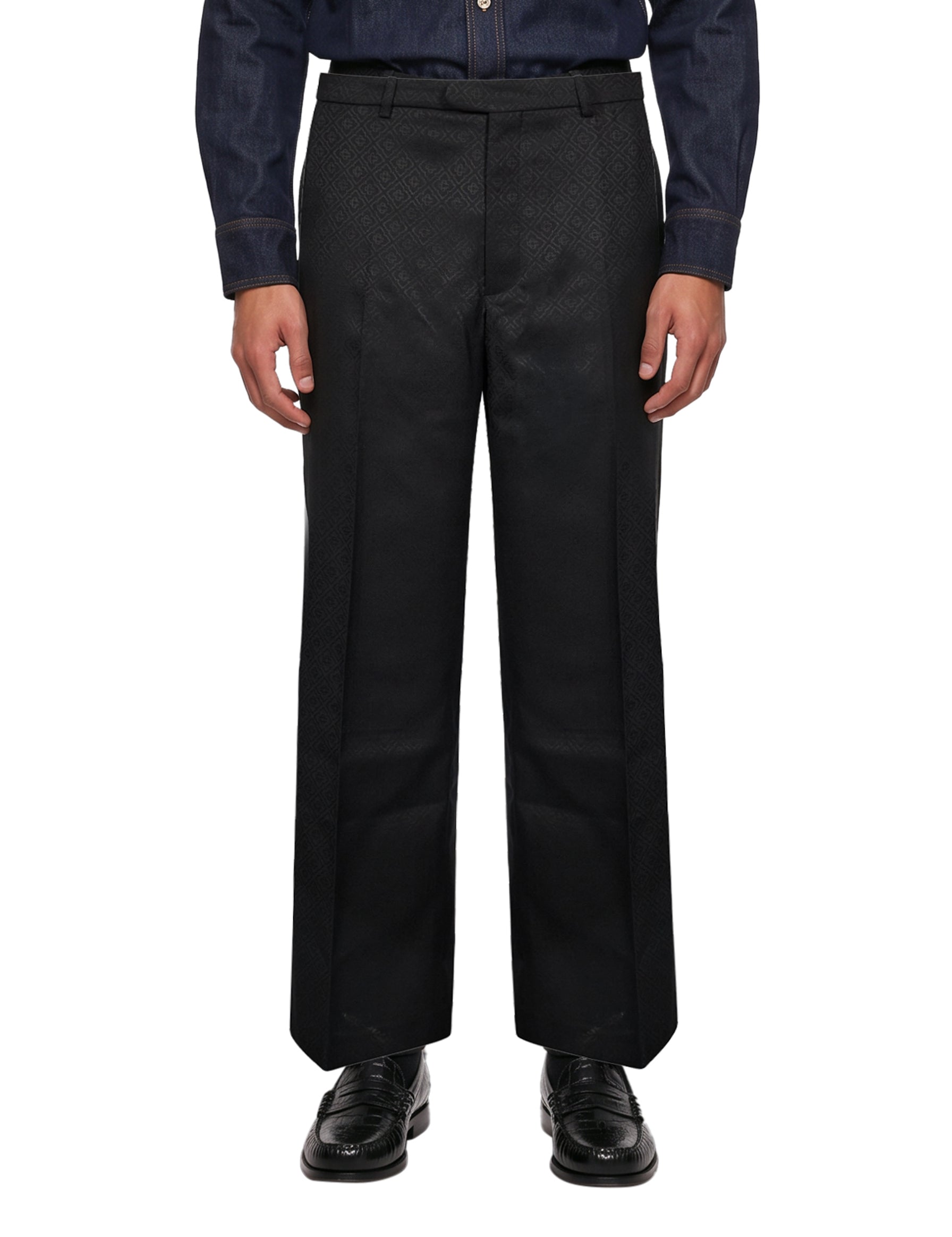 Pantaloni sartoriali con monogram in blu 