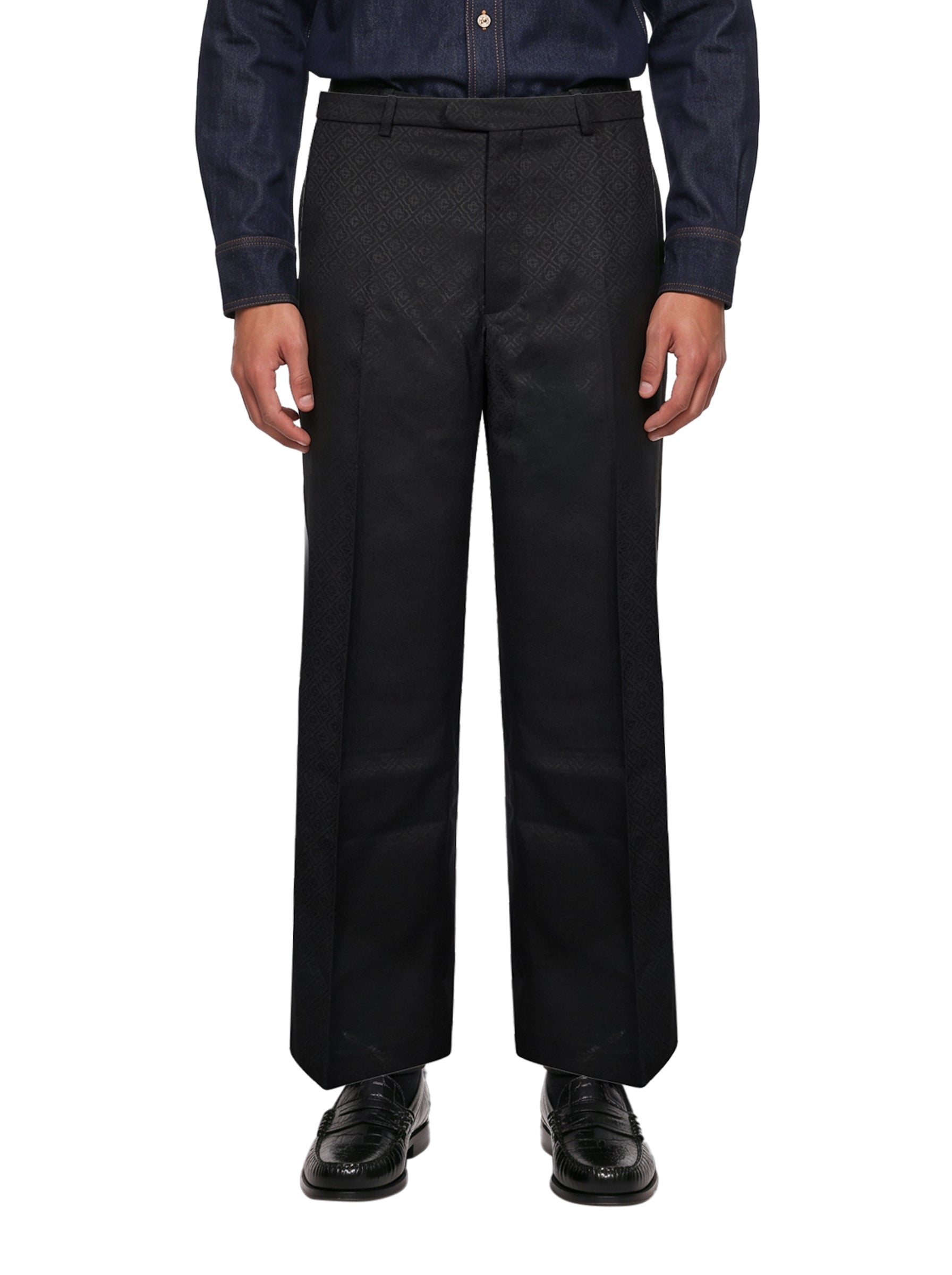 Pantaloni sartoriali con monogram in blu 