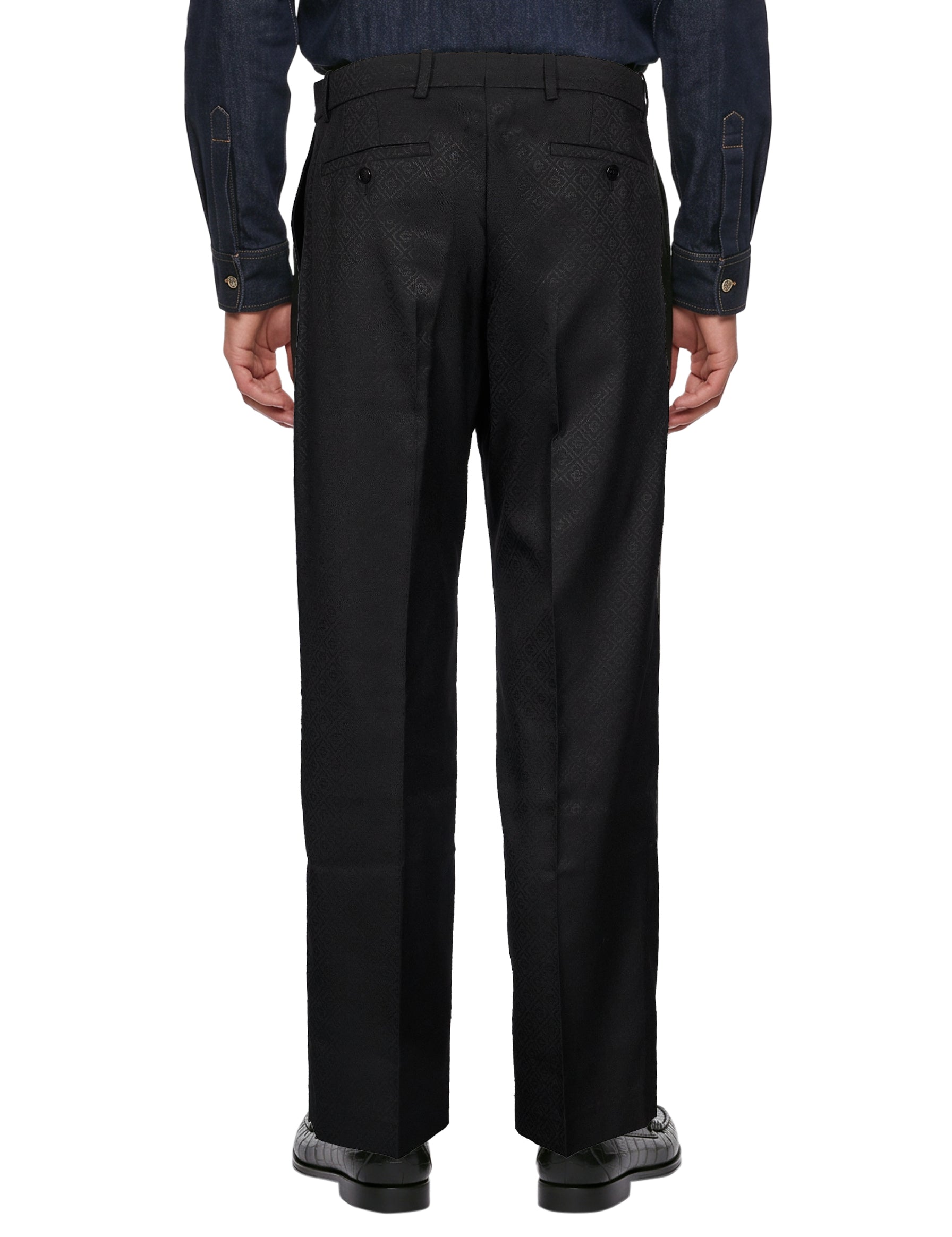 Pantaloni sartoriali con monogram in blu 